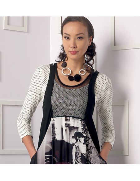 Patron Vogue 9108 ZZ - Top femme à manches longues, robe avec poches et legging