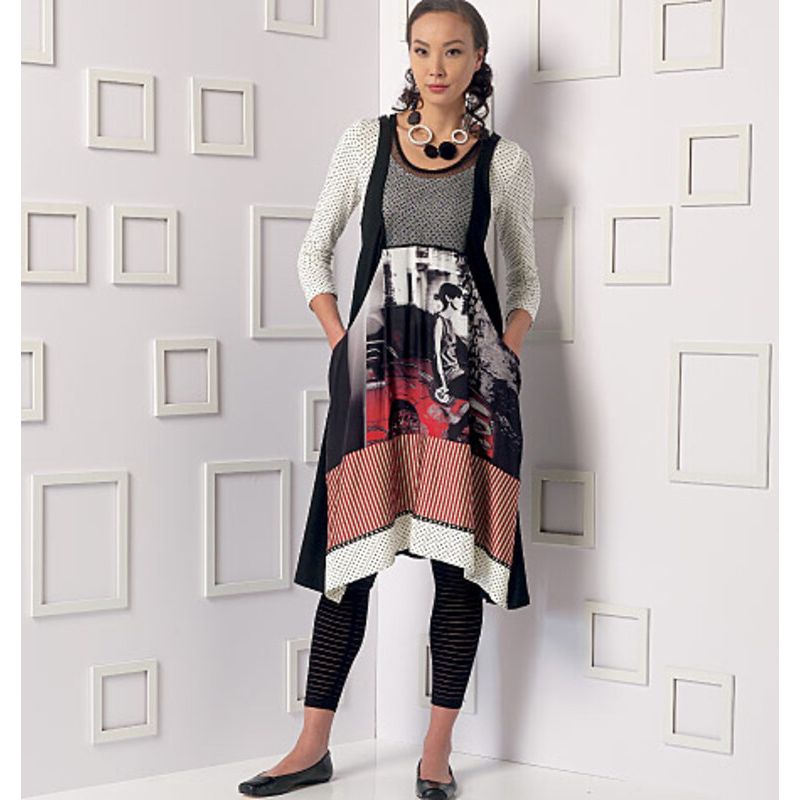 Patron Vogue 9108 ZZ - Top femme à manches longues, robe avec poches et legging