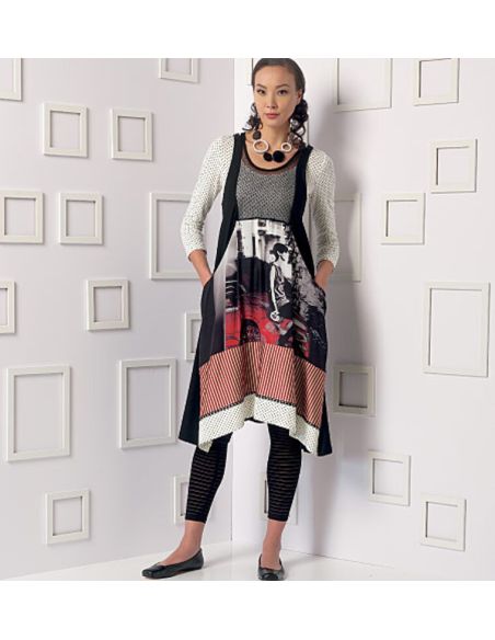 Patron Vogue 9108 ZZ - Top femme à manches longues, robe avec poches et legging