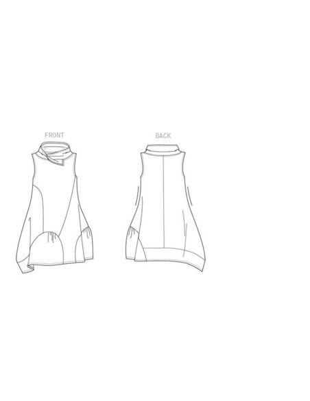 Patron Vogue 9112 Y - Robe femme forme boule avec col cagoule