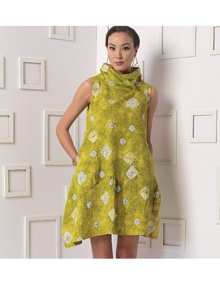 Patron Vogue 9112 Y - Robe femme forme boule avec col cagoule