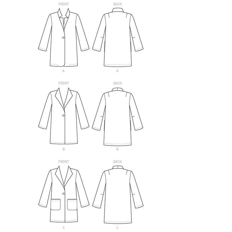 Patron Vogue 9133 Y - Manteau-veste femme coupe Boxy à un bouton