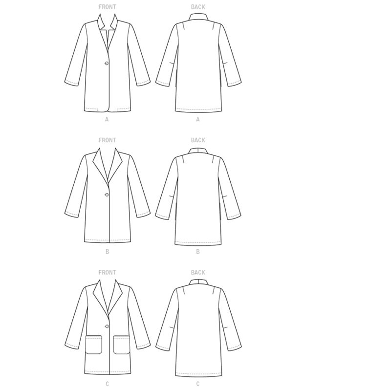 Patron Vogue 9133 Y - Manteau-veste femme coupe Boxy à un bouton