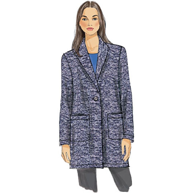 Patron Vogue 9133 Y - Manteau-veste femme coupe Boxy à un bouton