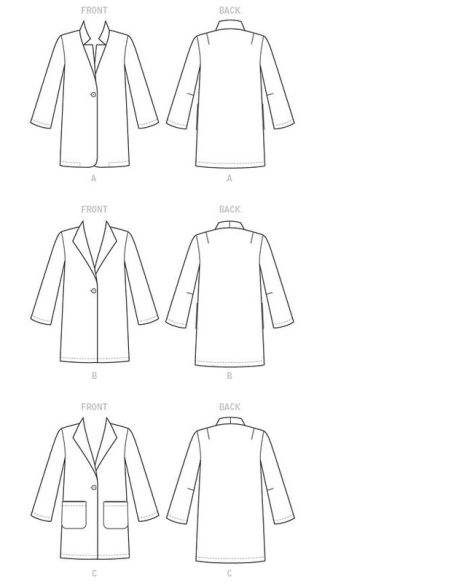 Patron Vogue 9133 ZZ - Manteau-veste femme coupe Boxy à un bouton