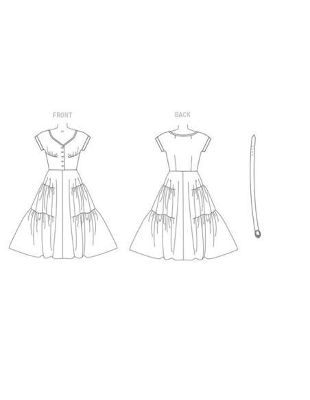 Patron Vogue 9106 A5 - Robe femme inspirée des années 1950