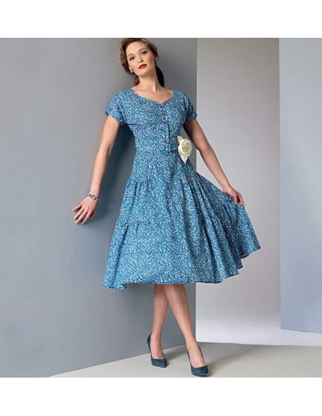 Patron Vogue 9106 A5 - Robe femme inspirée des années 1950