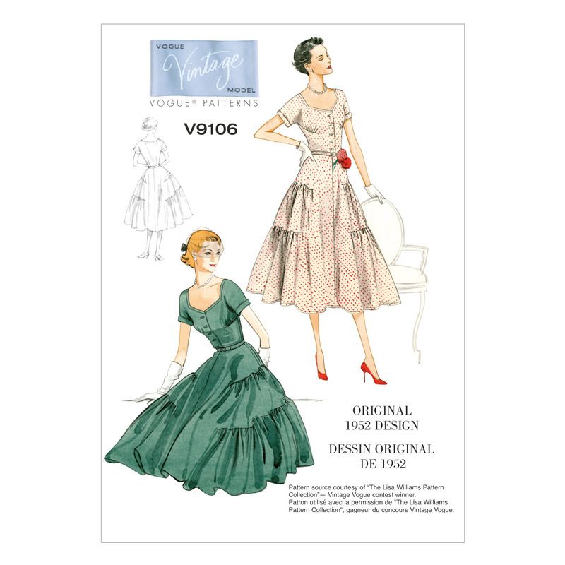 Patron Vogue 9106 E5 - Robe femme inspirée des années 1950