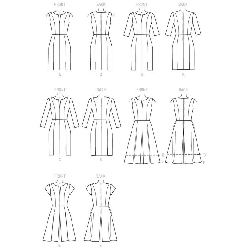 Patron Vogue 9167 A5 - Robes à coutures princesse, style fuseau ou patineuse