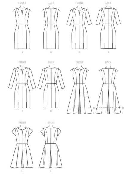 Patron Vogue 9167 A5 - Robes à coutures princesse, style fuseau ou patineuse