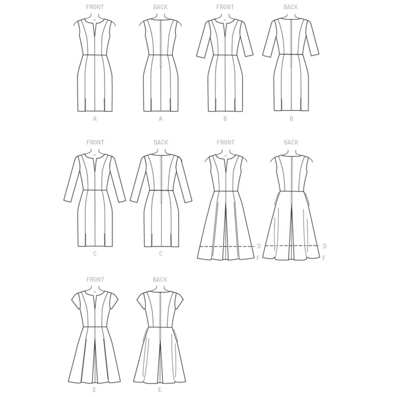 Patron Vogue 9167 A5 - Robes à coutures princesse, style fuseau ou patineuse