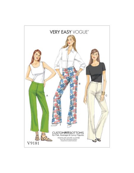 Patron Vogue 9181 A5 - Pantalon pour femme coupe Bootcut