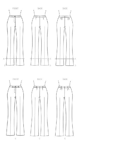 Patron Vogue 9181 A5 - Pantalon pour femme coupe Bootcut