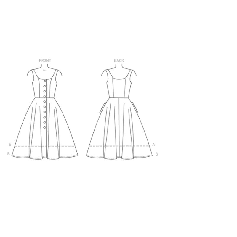 Patron Vogue 9182 A5 - Robe boutonnée sur le devant avec bretelles