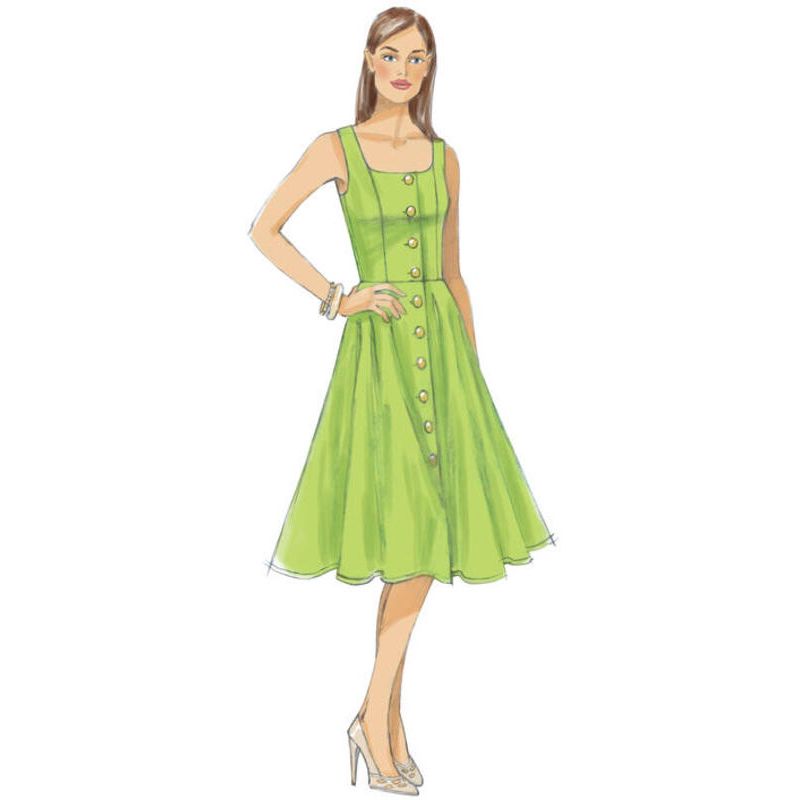 Patron Vogue 9182 A5 - Robe boutonnée sur le devant avec bretelles