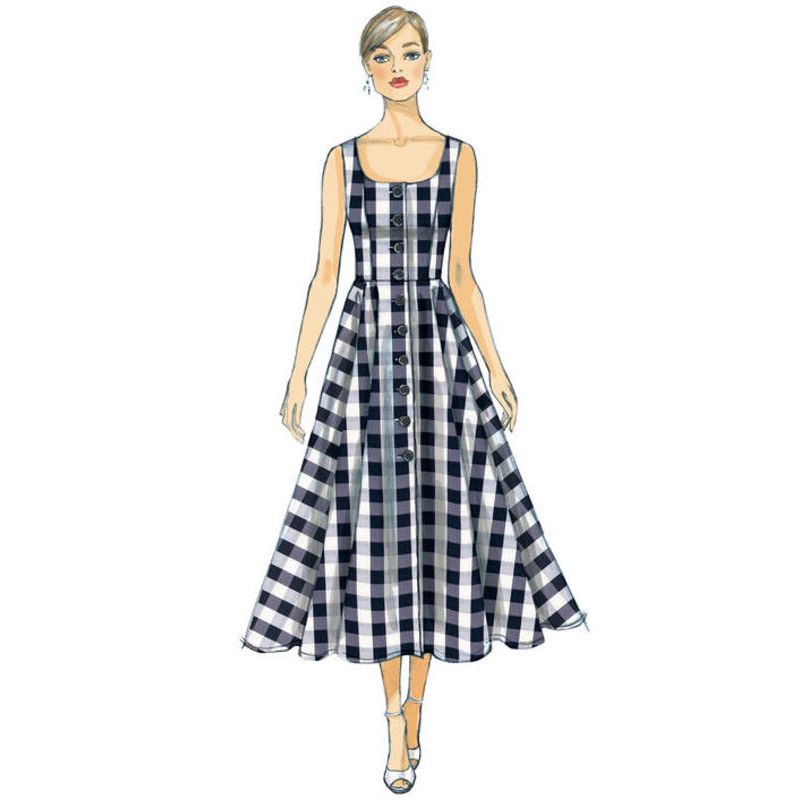 Patron Vogue 9182 A5 - Robe boutonnée sur le devant avec bretelles