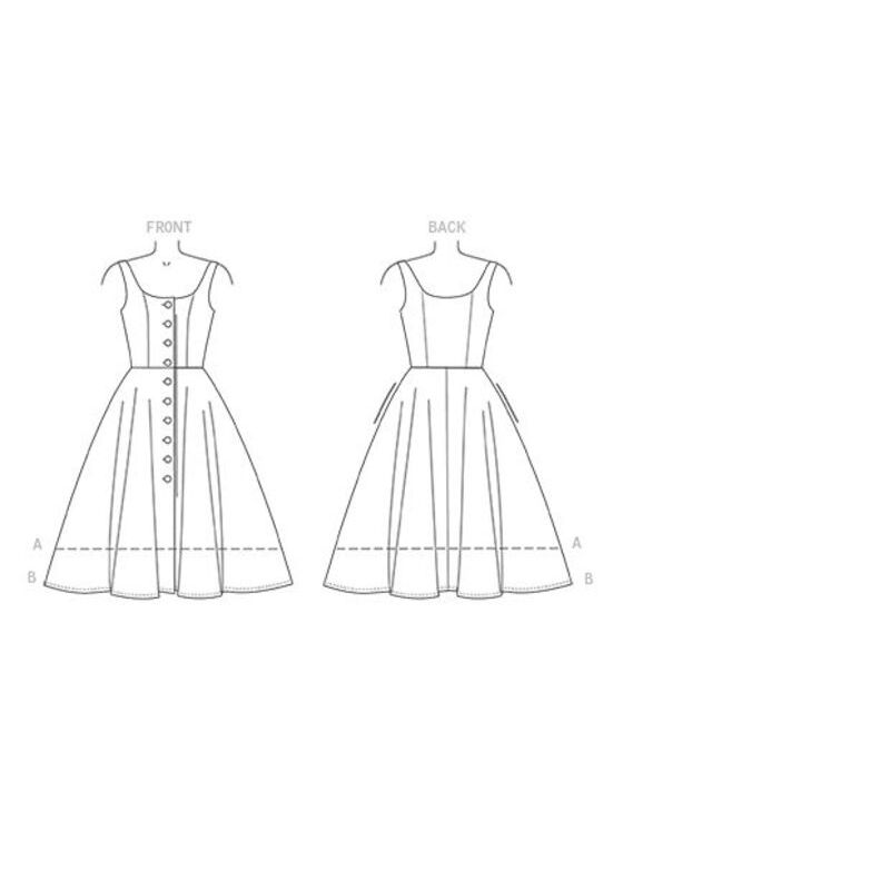 Patron Vogue 9182 E5 - Robe boutonnée sur le devant avec bretelles