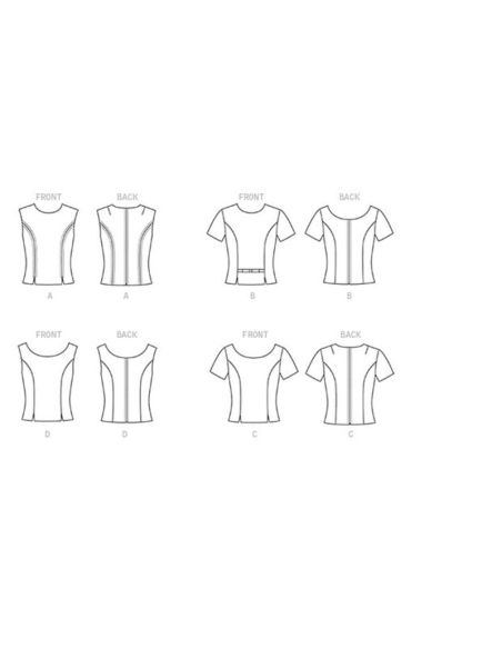 Patron Vogue 9187 A5 - Tops femme style années 60