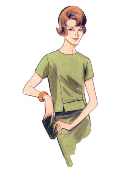 Patron Vogue 9187 A5 - Tops femme style années 60