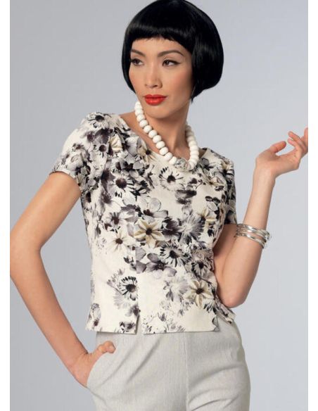 Patron Vogue 9187 E5 - Tops femme style années 60