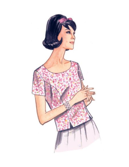 Patron Vogue 9187 E5 - Tops femme style années 60