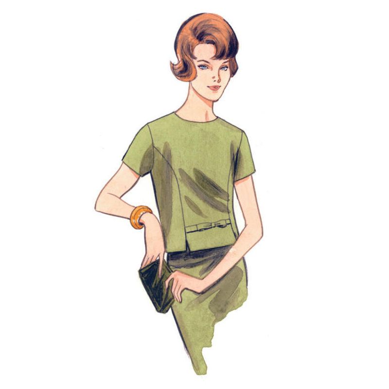 Patron Vogue 9187 E5 - Tops femme style années 60