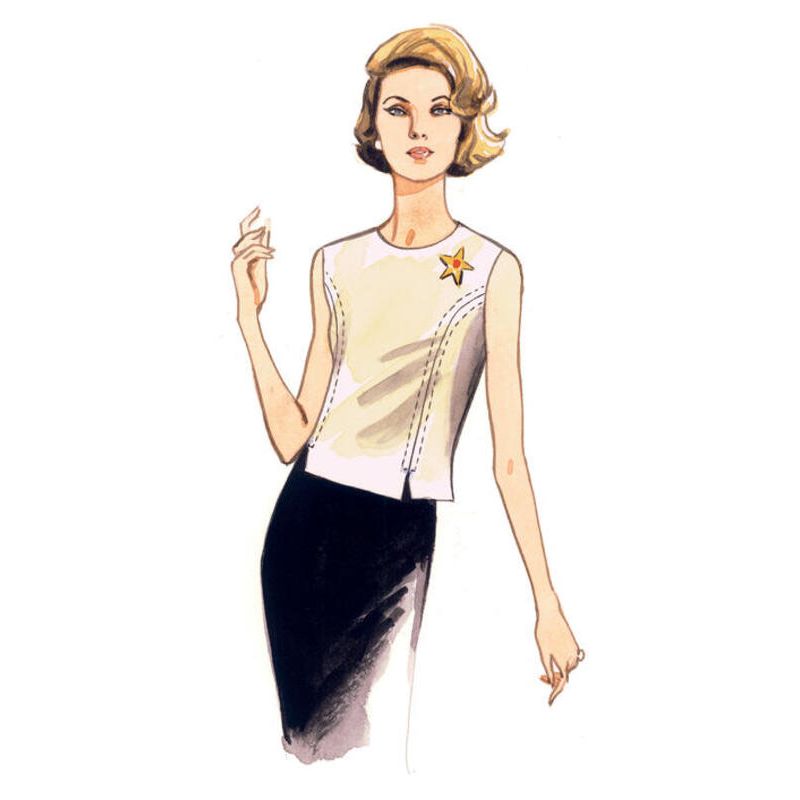 Patron Vogue 9187 E5 - Tops femme style années 60