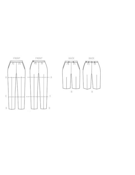 Patron Vogue 9189 A5 - Pantalon, pantacourt et short femme style années 60