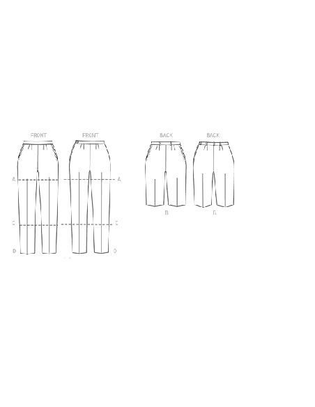 Patron Vogue 9189 A5 - Pantalon, pantacourt et short femme style années 60