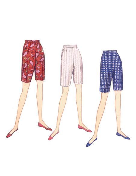 Patron Vogue 9189 E5 - Pantalon, pantacourt et short femme style années 60