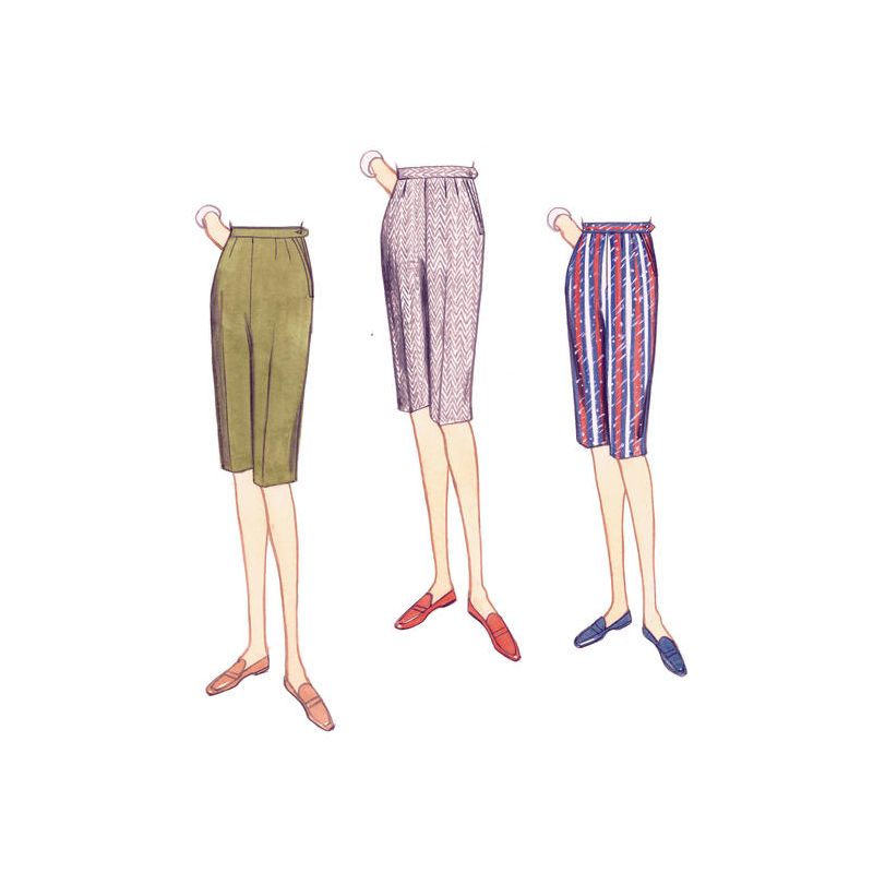 Patron Vogue 9189 E5 - Pantalon, pantacourt et short femme style années 60