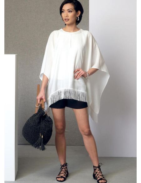 Patron Vogue 9191 ZZ - Ensemble femme : Ponchos, top, pantalon et short