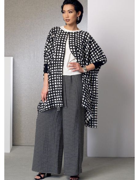 Patron Vogue 9191 ZZ - Ensemble femme : Ponchos, top, pantalon et short