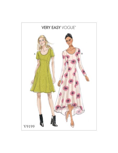 Patron Vogue 9199 A5 - Robes femme à coutures princesse