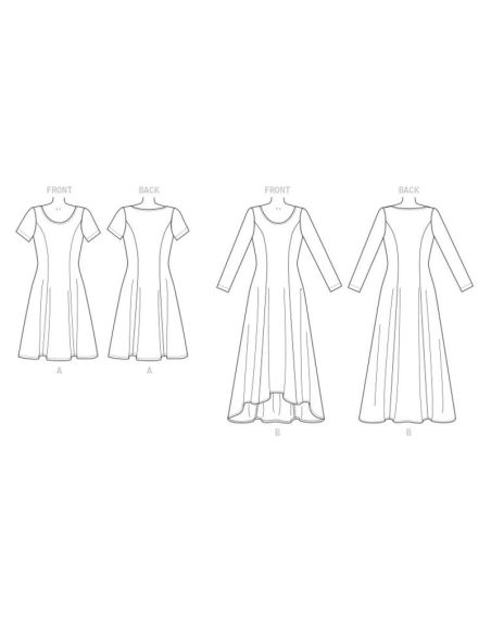 Patron Vogue 9199 A5 - Robes femme à coutures princesse