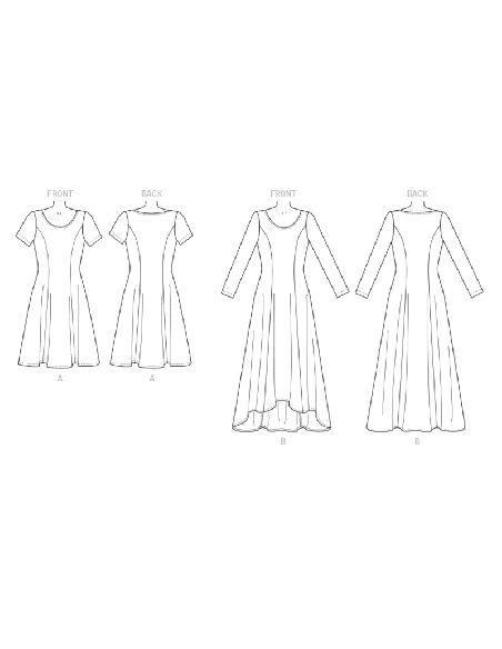 Patron Vogue 9199 A5 - Robes femme à coutures princesse