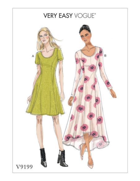 Patron Vogue 9199 E5 - Robes femme à coutures princesse