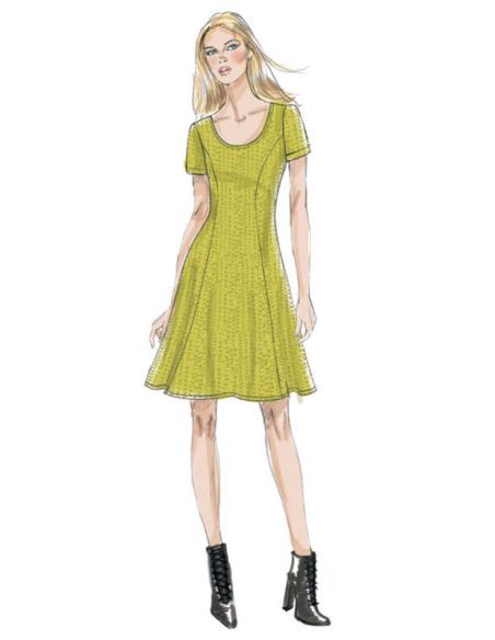 Patron Vogue 9199 E5 - Robes femme à coutures princesse