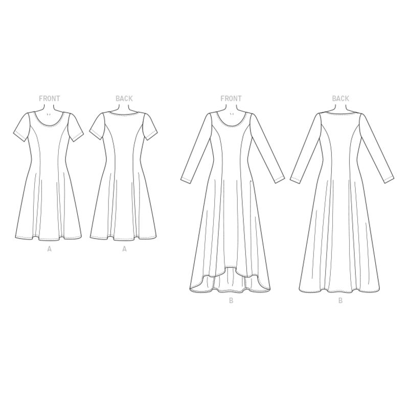 Patron Vogue 9199 E5 - Robes femme à coutures princesse