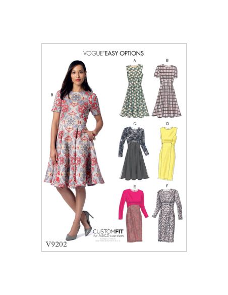 Patron Vogue 9202 A5 - Robes femme à coutures princesse