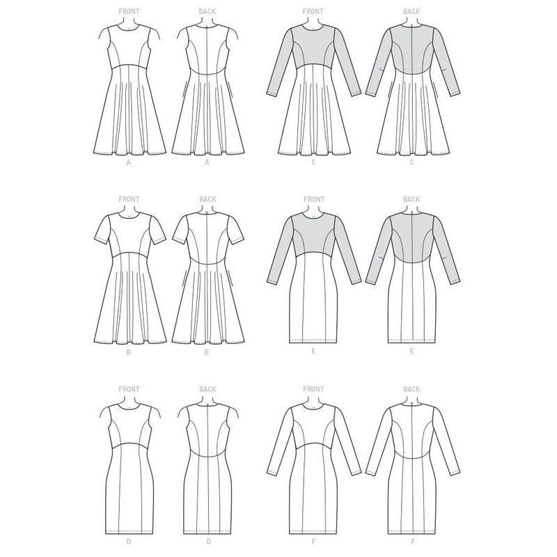 Patron Vogue 9202 E5 - Robes femme à coutures princesse