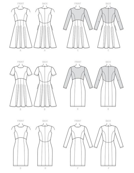 Patron Vogue 9202 E5 - Robes femme à coutures princesse