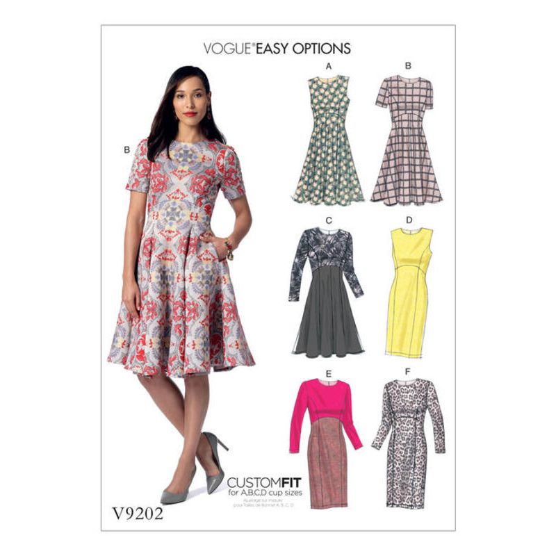 Patron Vogue 9202 E5 - Robes femme à coutures princesse