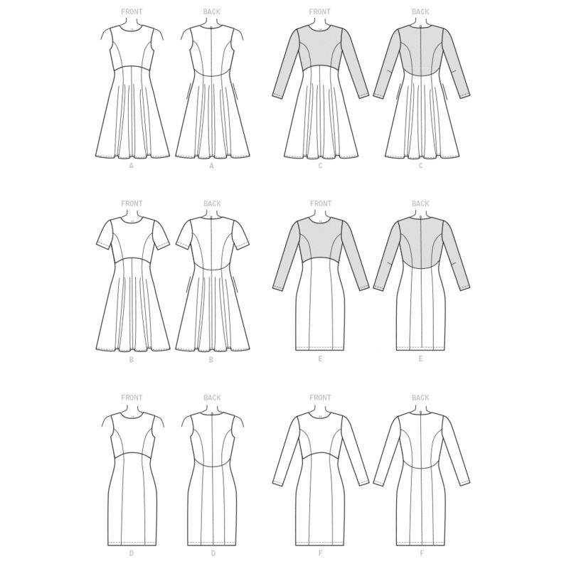 Patron Vogue 9202 E5 - Robes femme à coutures princesse