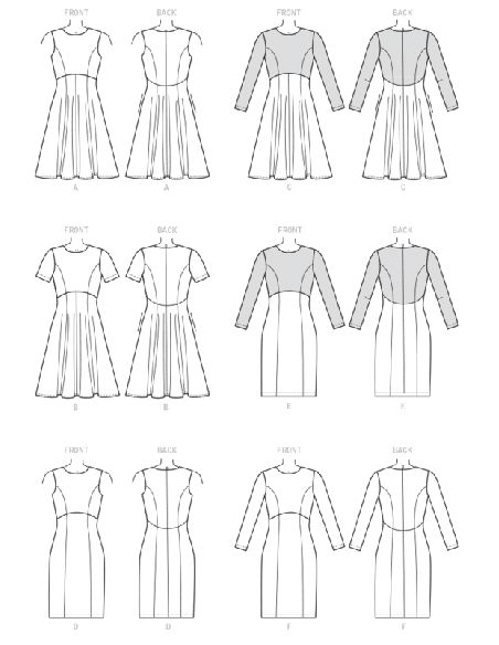 Patron Vogue 9202 E5 - Robes femme à coutures princesse