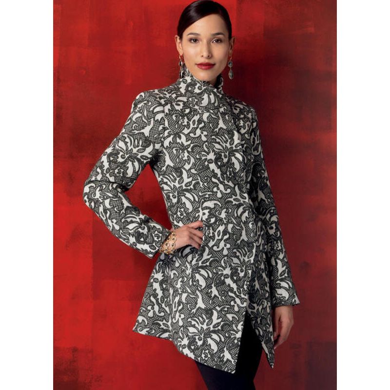 Patron Vogue 9212 A5 - Manteaux femme avec col cygne et coutures princesse