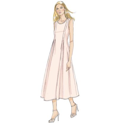 Patron Vogue 9236 A5 - Robe femme avec plis lâchés, disponible en deux longueurs 2