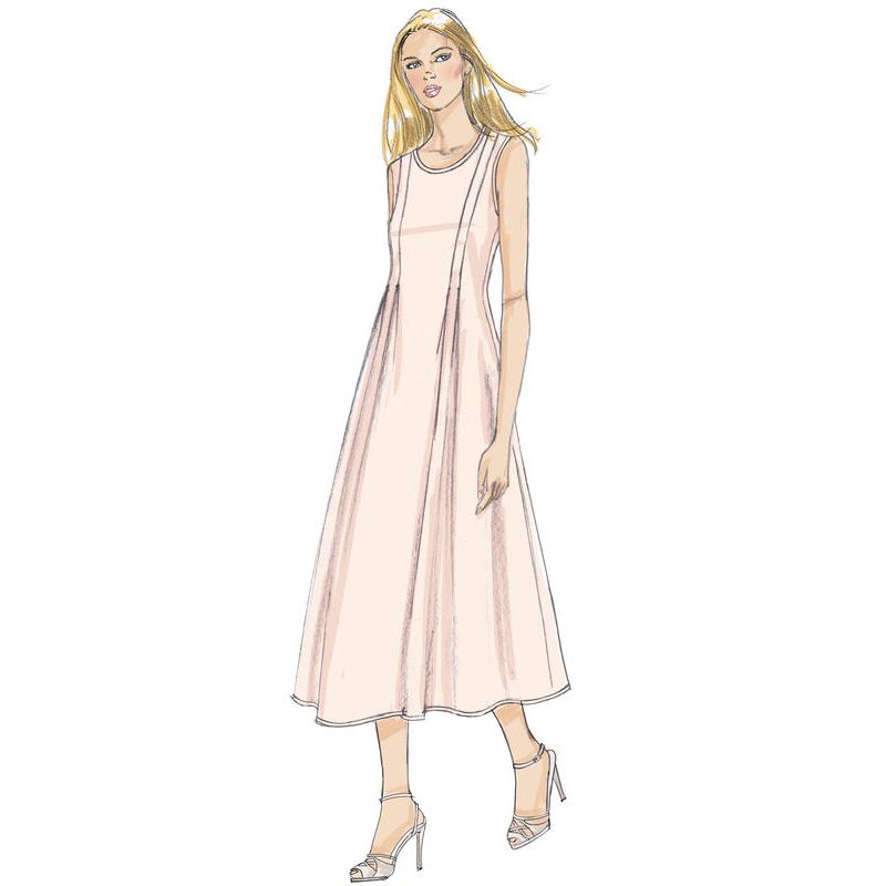 Patron Vogue 9236 A5 - Robe femme avec plis lâchés, disponible en deux longueurs