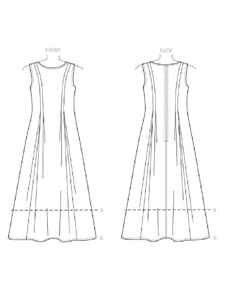 Patron Vogue 9236 A5 - Robe femme avec plis lâchés, disponible en deux longueurs