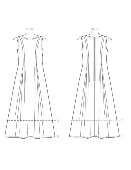 Patron Vogue 9236 A5 - Robe femme avec plis lâchés, disponible en deux longueurs